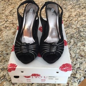 Black suede heels